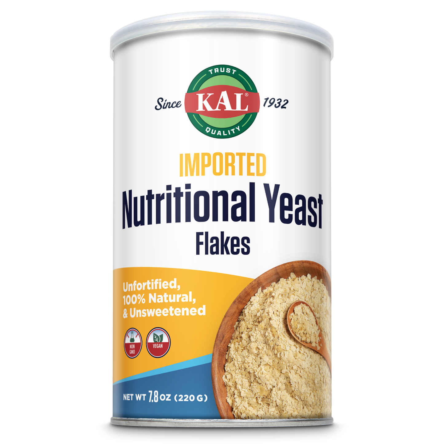 KAL Imported Nutritional Yeast Flakes, Unfortified & Unsweetened Fine Flakes, 100% Natural Source of Amino Acids & B Vitamins, Great Nutty Flavor, Non-GMO & Vegan