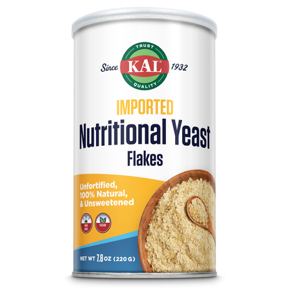 KAL Imported Nutritional Yeast Flakes, Unfortified & Unsweetened Fine Flakes, 100% Natural Source of Amino Acids & B Vitamins, Great Nutty Flavor, Non-GMO & Vegan