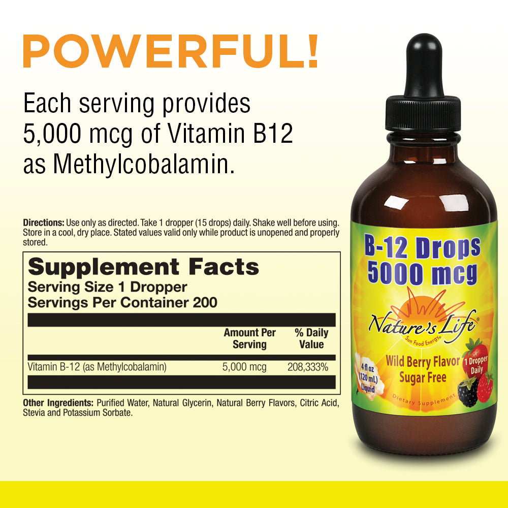 Nature's Life B-12 Drops, Methlycobalamin 4 oz