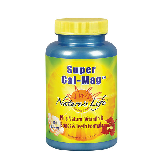 Nature's Life Super Cal Mag | 1000mg of Calcium & 500mg of Magnesium with Vitamin D-2 | Healthy Teeth & Bones Support (100 CT)