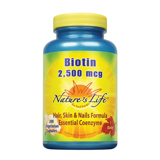 Natures Life Biotin 2500mcg | Non-GMO | 200 Vegetable Capsules