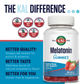 KAL Melatonin Gummies, Melatonin 5mg Sleep Aid, Healthy Relaxation, Sleep Duration, Quality, and Calmness Support Formula, Vegetarian, Gluten Free, Natural Strawberry Flavor, 30 Servings, 60 Gummies