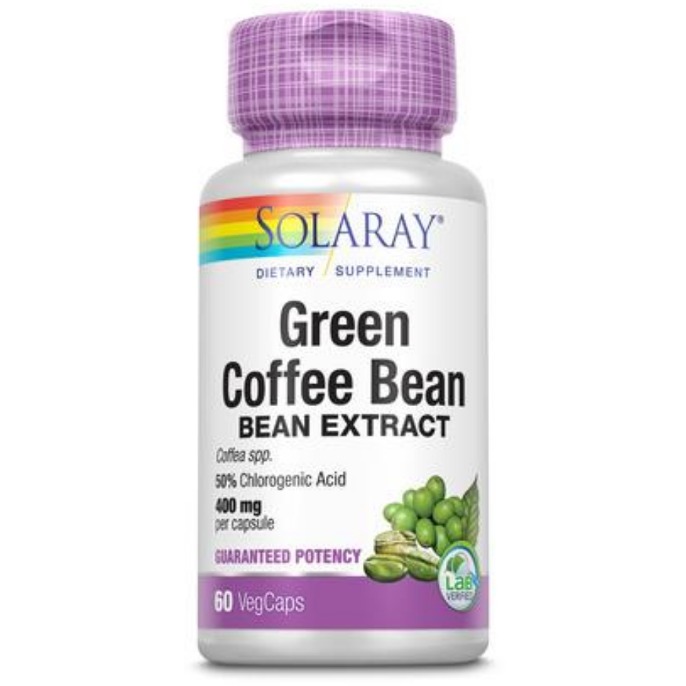 Solaray Guaranteed Potency Green Coffee Bean Extract, Veg Cap (Btl-Plastic) 400mg | 60ct