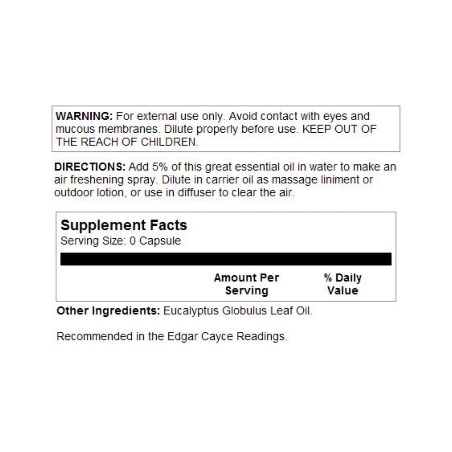 HERITAGE STORE Eucalyptus Essential Oil, Eucalyptus (Btl-Glass) | 4oz