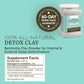 Living Clay Detox Clay Powder | All-Natural Bentonite Calcium Clay for Internal & External Deep Cleansing | Perfect for