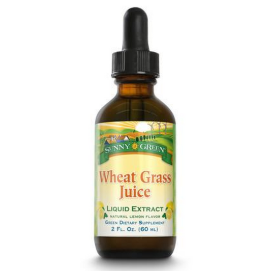 SUNNY GREEN Wheat Grass Concentrate, Drops, Lemon (Btl-Glass) | 2oz