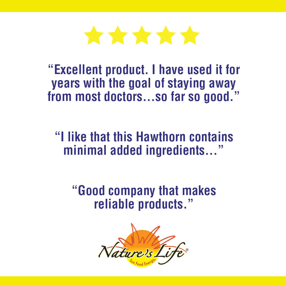 Natures Life Hawthorn Flower/Leaf/Berries 1500mg | Cardiovascular, Circulation & Blood Vessel Support | 100ct, 33 Serv.