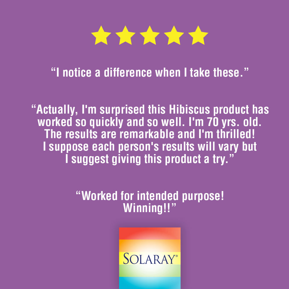 Solaray Hibiscus Flower Extract Capsules | Healthy Cardiovascular Function Support | Non-GMO, Vegan | 60 VegCaps