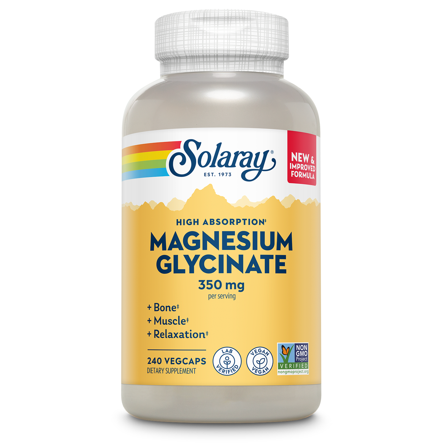 Solaray Magnesium Glycinate Capsules, Fully Chelated Magnesium Bisglycinate with BioPerine, High Absorption Magnesium Supplement, Stress, Bones, Muscle & Relaxation Support, 60 Day Guarantee, Non-GMO, 68 Servings, 275 VegCaps