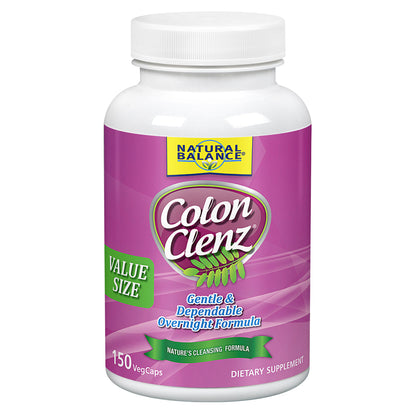 Natural Balance Colon Clenz, Herbal Colon Cleanse & Detox Supplement, Gentle & Dependable Overnight Formula 60ct (150 CT)