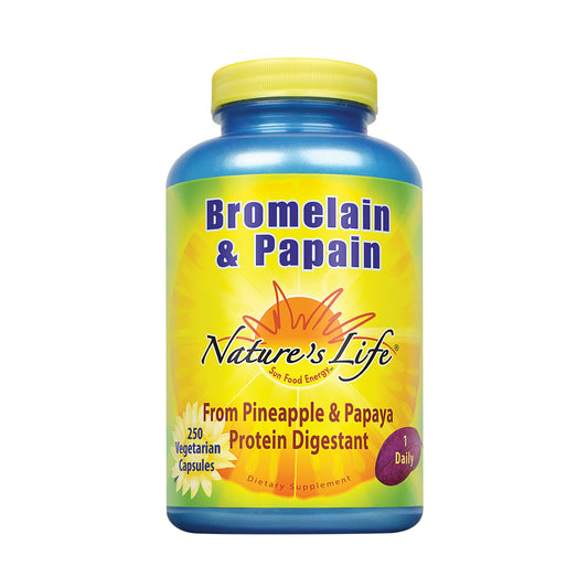 Nature's Life Bromelain & Papain | Proteolytic Enzymes For Digestive Support & Comfort | From Pineapple & Papaya | 250mg (250 CT)