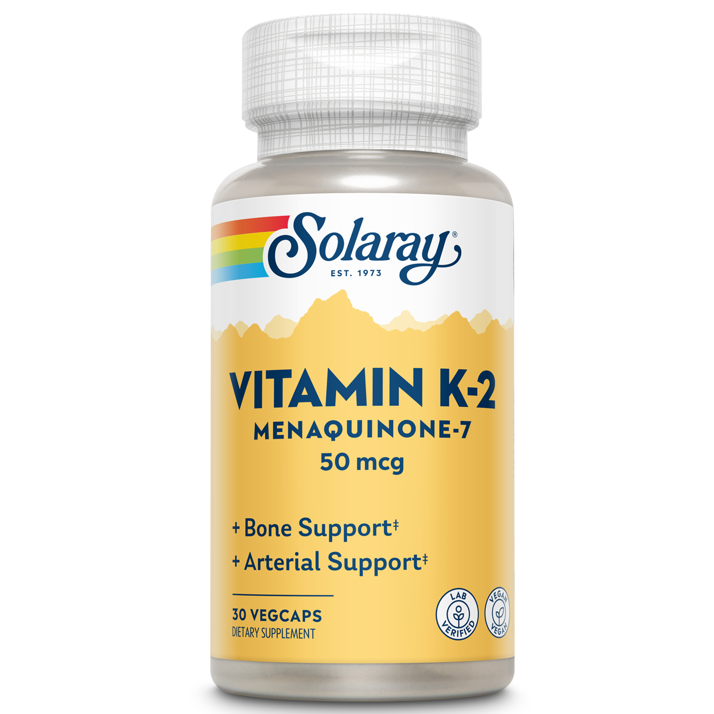 Solaray K2 MK7, Veg Cap (Btl-Plastic) 50mcg | 30ct