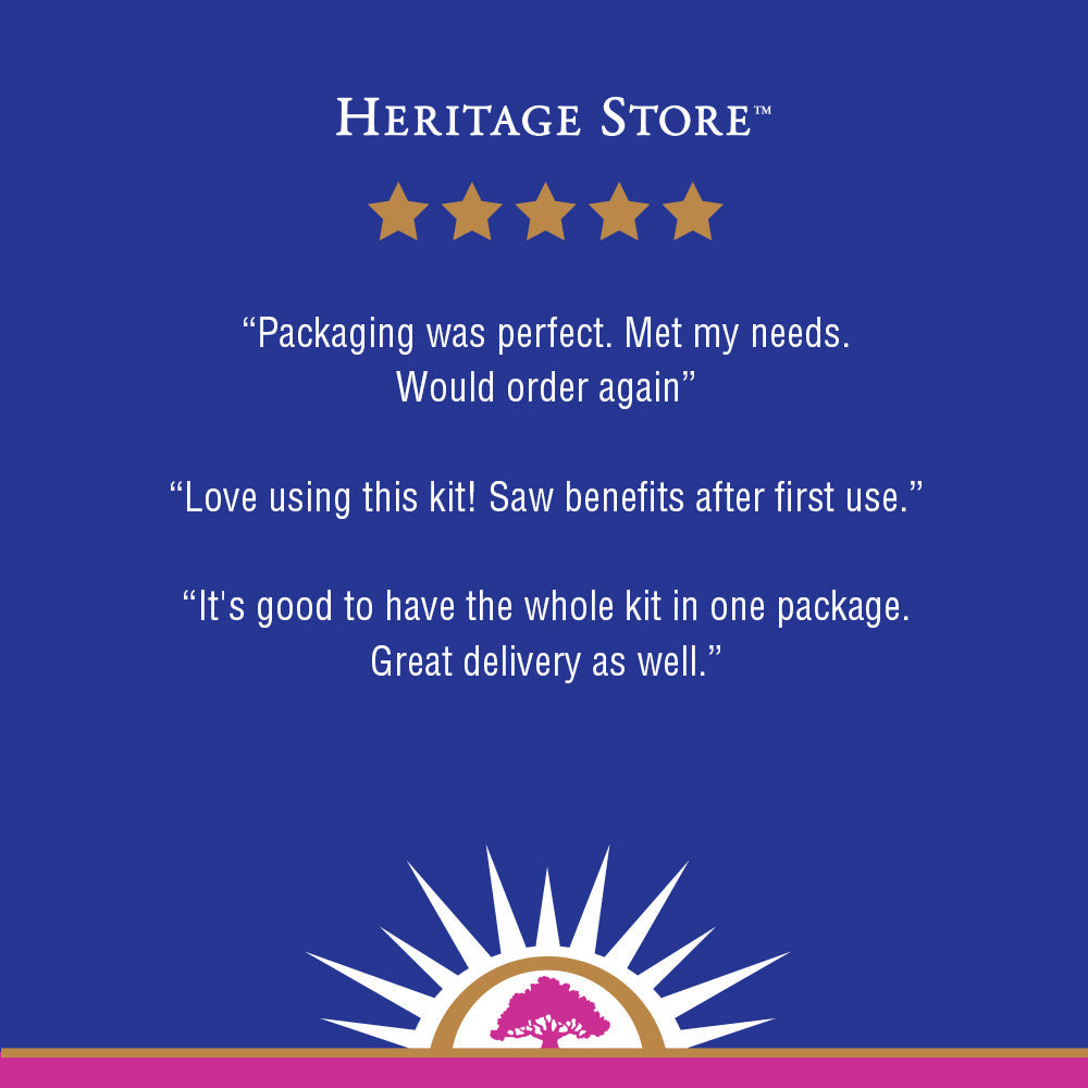 Heritage Store Castor Oil Pack | Natural & Unbleached, Sewn in USA | Cold Pressed, No Hexane | Oil, Wool & Towelettes | 16 oz | 60 Day Money Back Guarantee