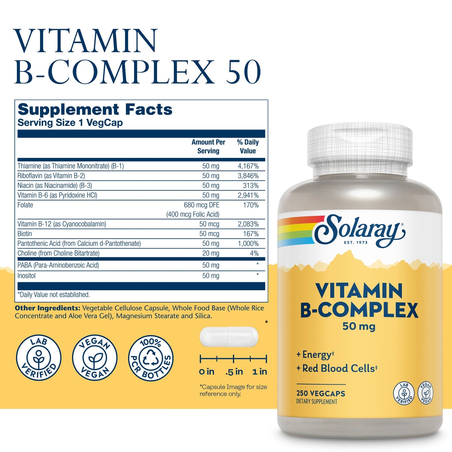 Solaray B-Complex 50 -250 Capsules