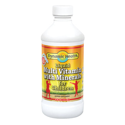 Dynamic Health Liquid Multivitamin w/ Minerals for Children | Great Taste Kids Love, W/ Vitamins A, C, D, B & More | No Gluten | 8 oz, Fruit Punch