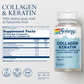 Solaray Collagen Keratin with Alpha Lipoic Acid and Hyaluronic Acid - Type I, II and III Collagen Pills - Hair, Skin, Nails, and Joint Health Support - 30 Servings, 60 Capsules