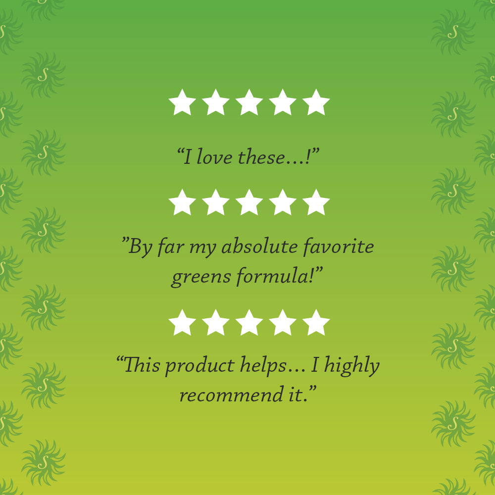 Sunny Greens Total Greens | Green Food Formula | Vitamins, Minerals, Proteins, Fiber & Chlorophyll from Multiple Organic Green Superfoods | 120ct