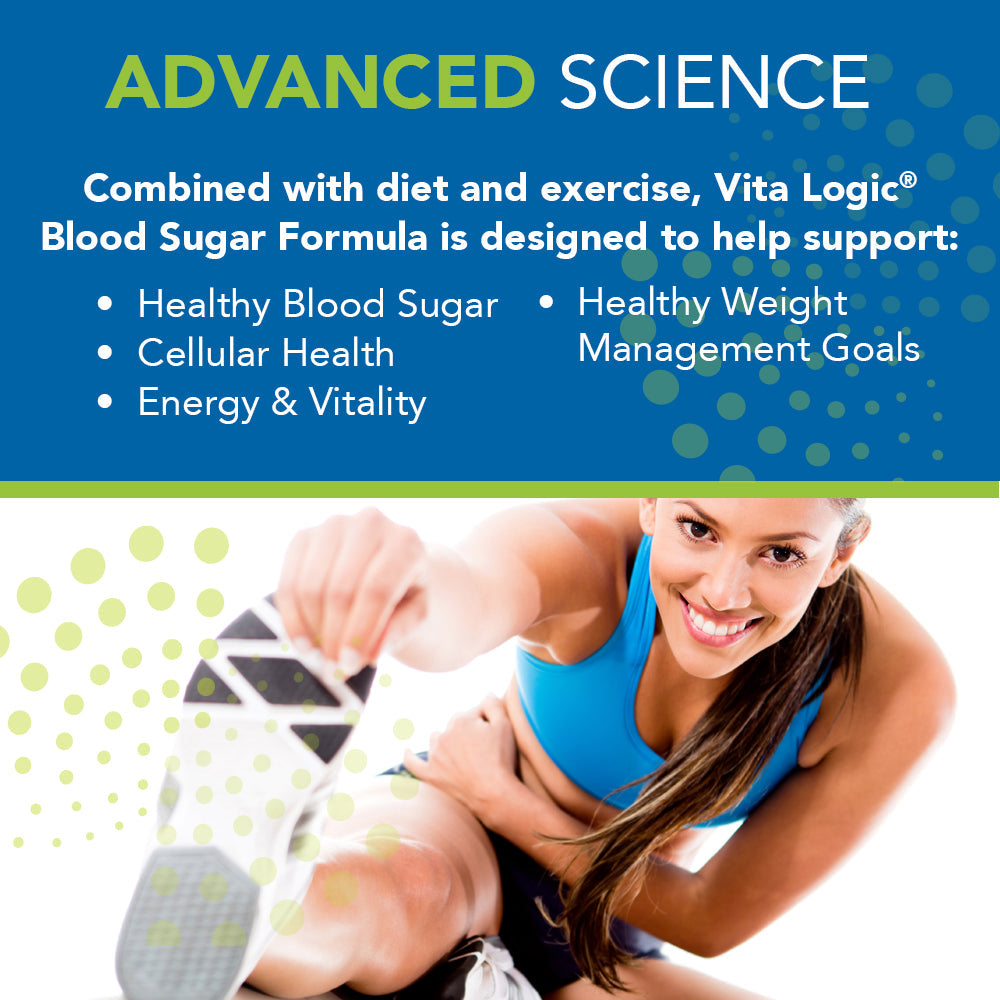 Vita Logic Blood Sugar Formula | Healthy Blood Sugar & Glucose Metabolism Support w/ Cinnamon, Chromium & Antioxidants | 180 Veg Caps
