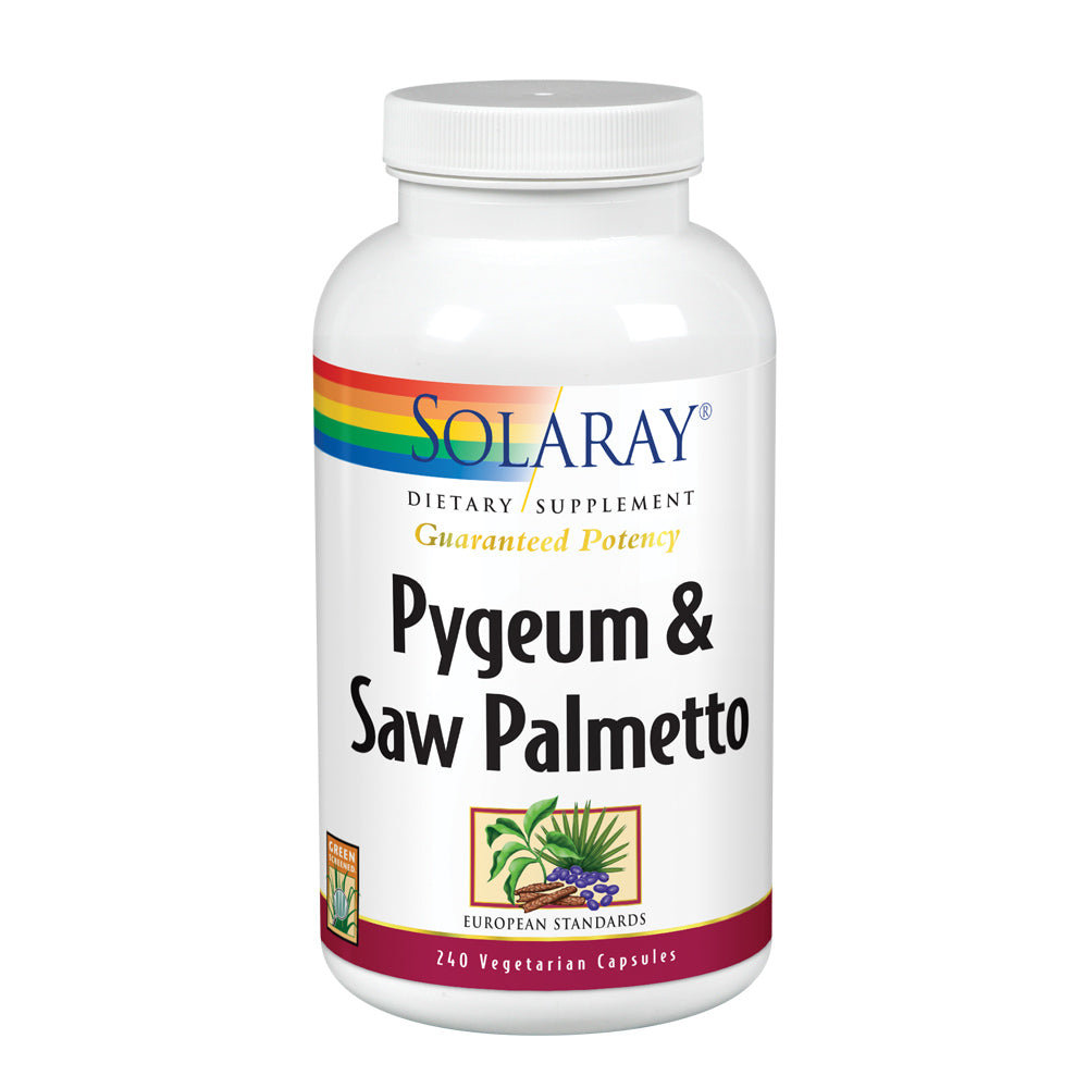 Solaray Pygeum and Saw Palmetto Berry Extracts, Mens Health & Prostate Function Support, Zinc, B-6, Pumpkin Seed & Amino Acids 240 VegCaps