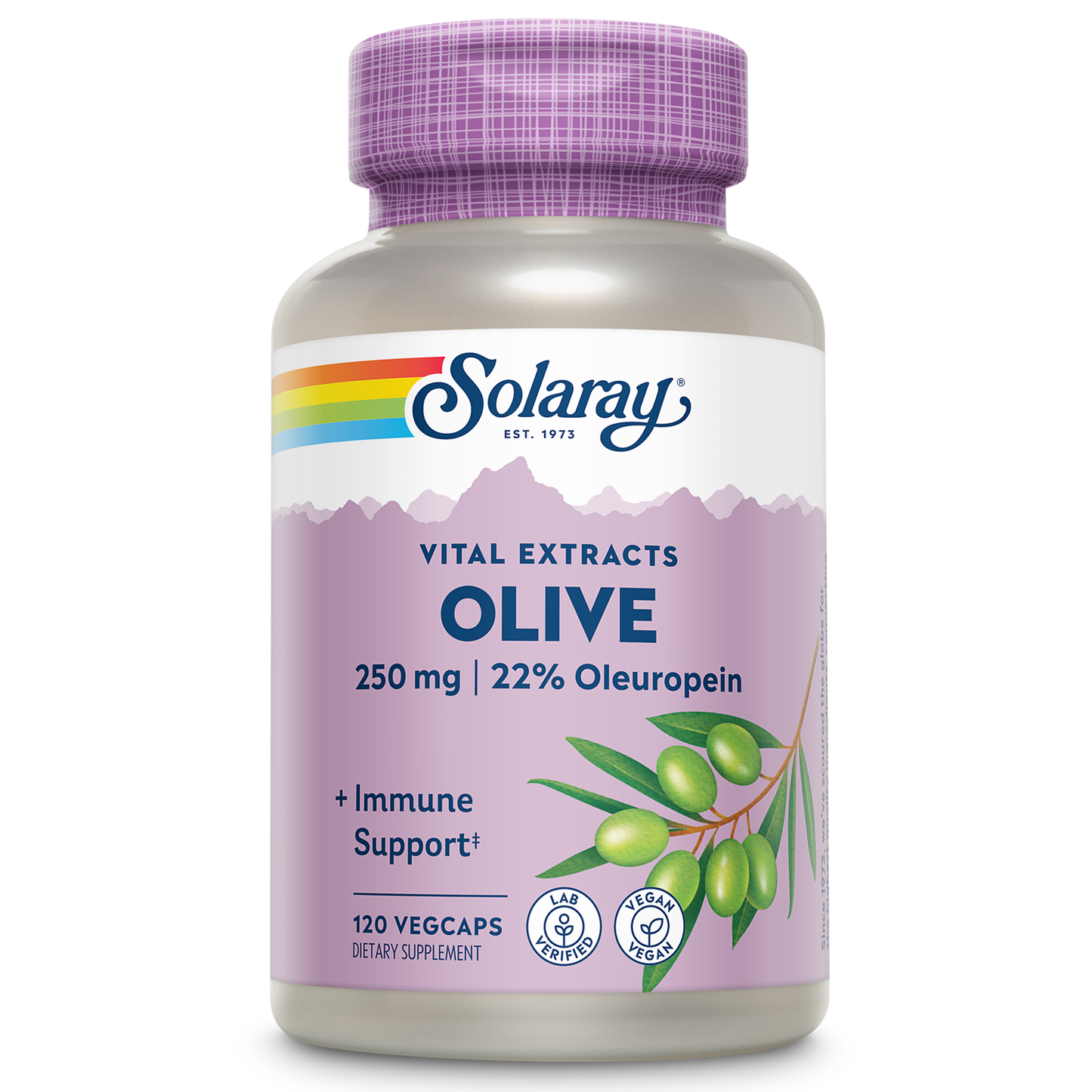 Solaray Olive Leaf Extract 22% Supplement, 250 mg | 120 Count