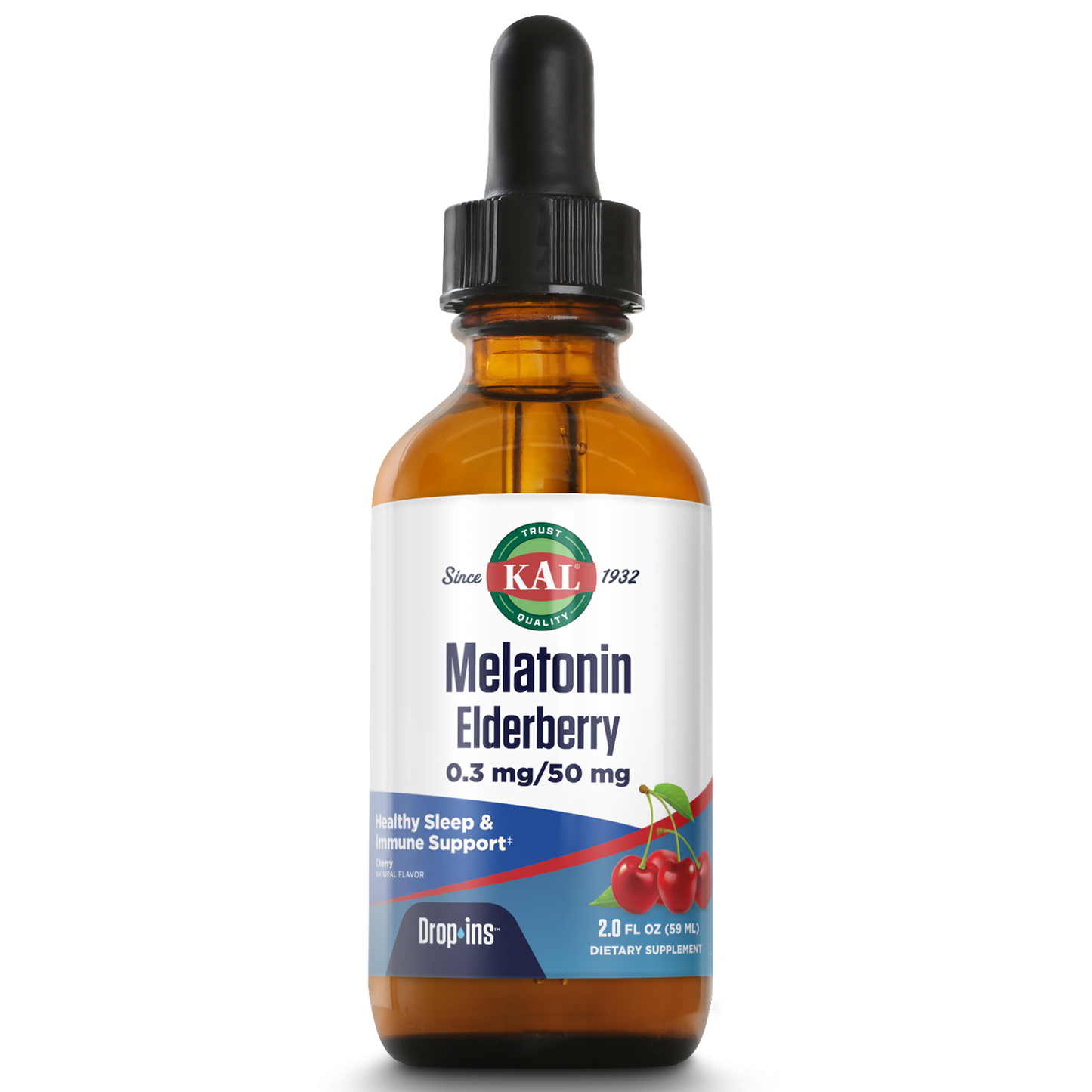 KAL Melatonin Elderberry DropIns 0.3mg | 2oz