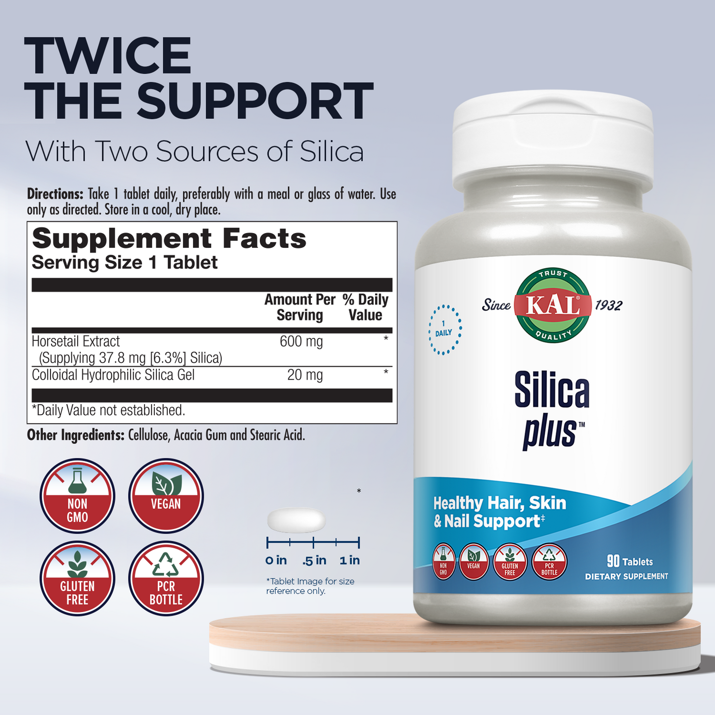 Kal Silica Plus Tablets, 90 Count