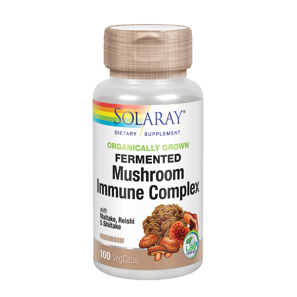 Solaray Organically Grown Fermented Mushroom Immune Complex 600 mg | Healthy Immune Function Support | 100 VegCaps