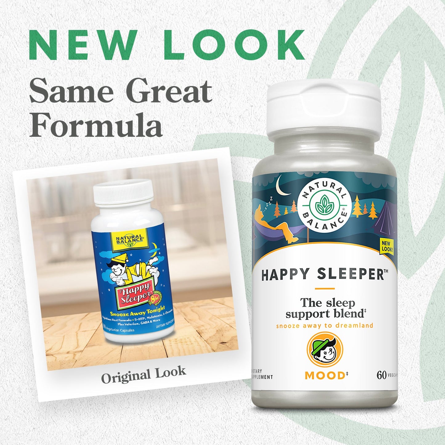 Natural Balance Happy Sleeper | Herbal Supplement | Features Melatonin, Valerian Root, 5-HTP & GABA | 60 Capsules