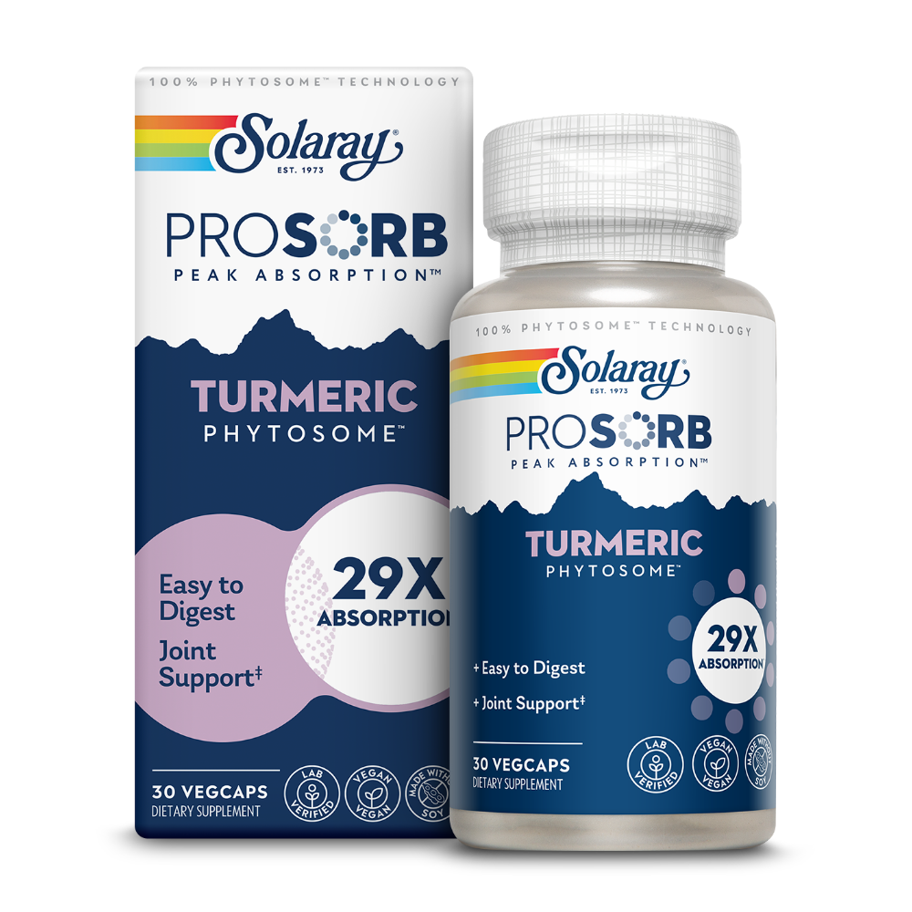 Solaray Turmeric Phytosome 500 mg - 29X Absorption Curcumin Supplements - Easy-to-Digest Turmeric Capsule for Joint Support - Vegan and Made Without Soy - 60-Day Guarantee - 30 Servings, 30 VegCaps