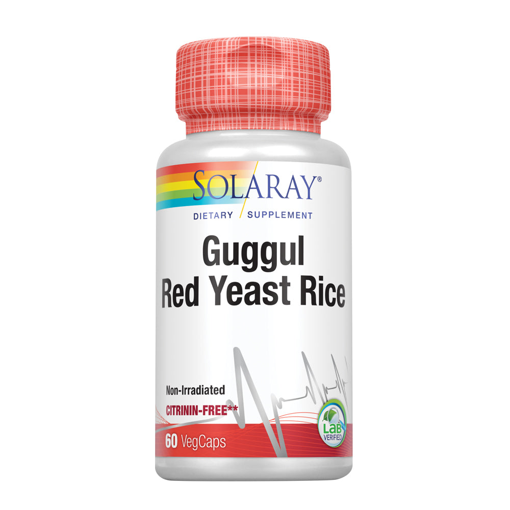 Solaray Guggul Gum Extract & Red Yeast Rice | Healthy Cardiovascular Function Support | Ancient Chinese Medicine & Ayurvedic Medicine Combo | 60ct