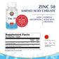 KAL Zinc 50mg Hydroxy Acid Complex, Healthy Metabolism and Immune Support Supplement with Zinc Orotate, Zinc Citrate, Enhanced Absorption w/ ActiSorb, Vegan, Gluten Free, Non-GMO, 60 Serv, 60 Tablets