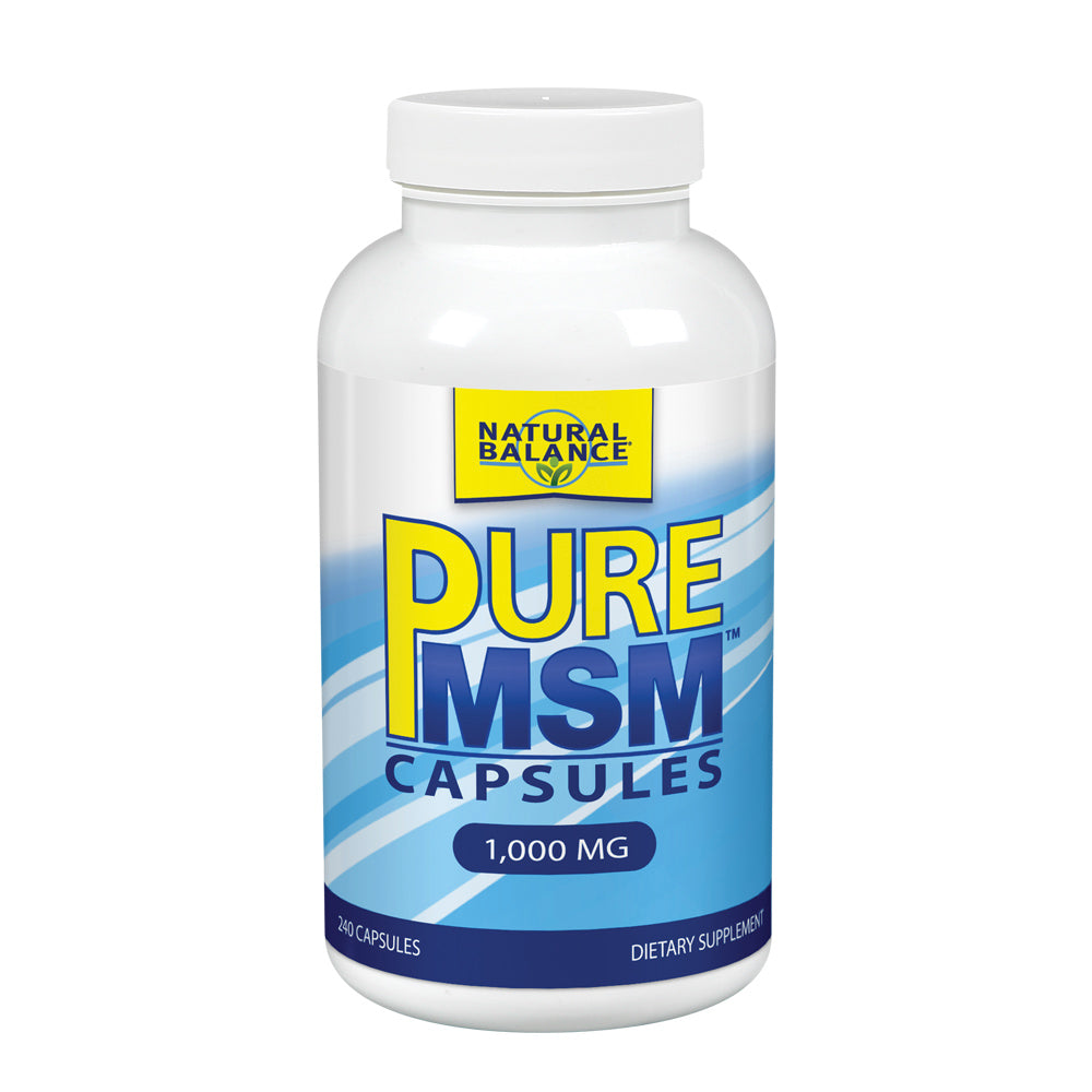 Natural Balance Pure MSM Capsules | Sulfur Supplement Helps Supports Joint Comfort, Collagen & Keratin Production | 240 Count