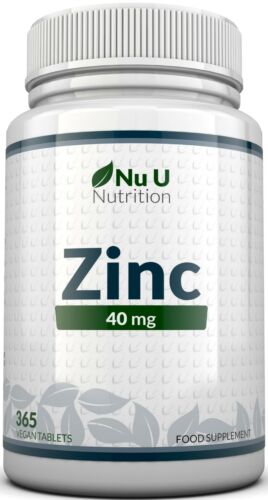 ZINC Tablets 40mg 365 Tablets (12 Month's Supply) Incredible Value