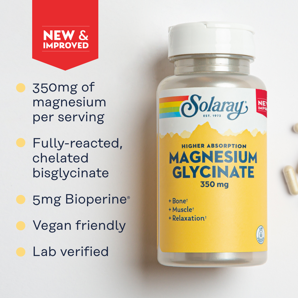 Solaray Magnesium Glycinate Capsules, Fully Chelated Magnesium Bisglycinate with BioPerine, High Absorption Magnesium Supplement, Stress, Bones, Muscle & Relaxation Support, 60 Day Guarantee, Non-GMO, 68 Servings, 275 VegCaps