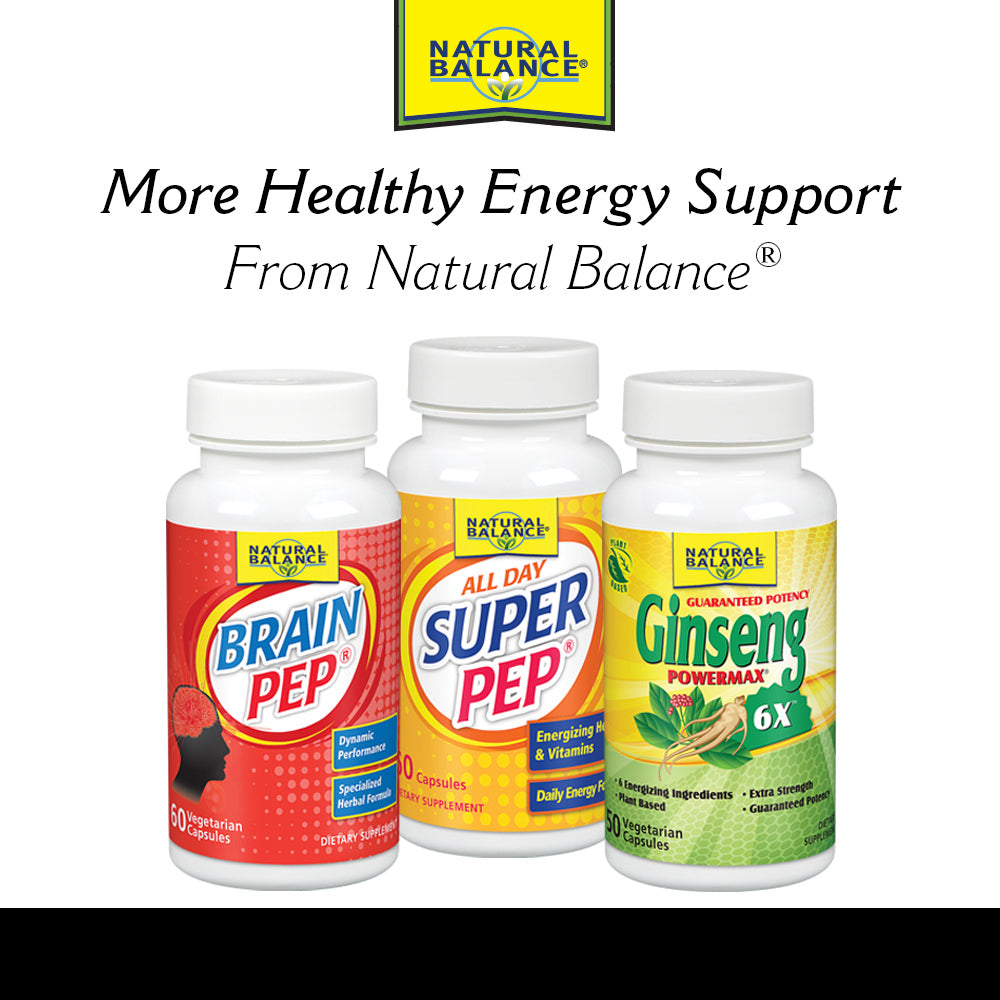 Natural Balance Extra Strength Guarana Supplement | Energy & Metabolism Formula with Korean Ginseng, Gotu Kola & Passion Flower | Vegan | 60 VegCaps