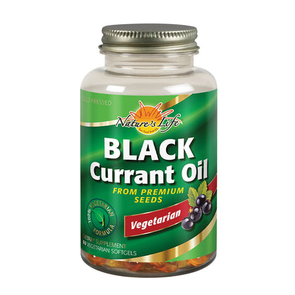 Nature's Life Black Currant Seed Oil 1000mg | Vegetarian, Cold Pressed | With GLA Omega-6 and ALA Omega-3 | 60 CT