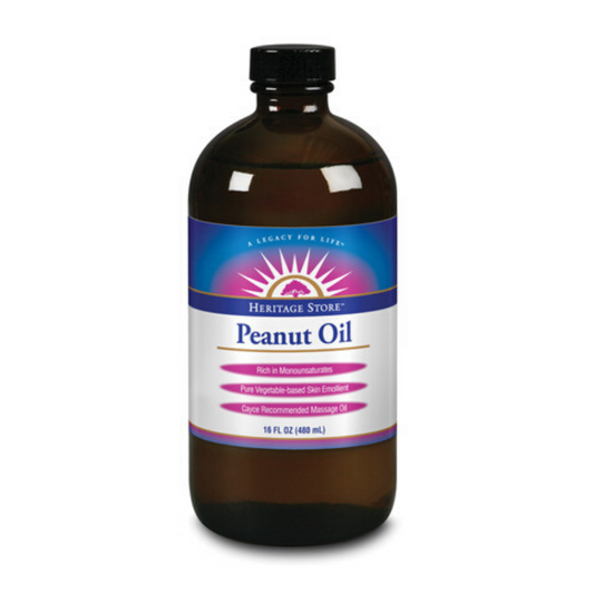 HERITAGE STORE Peanut Oil, Unscented (Btl-Glass) | 16oz
