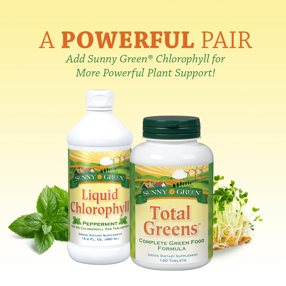 Sunny Greens Total Greens | Green Food Formula | Vitamins, Minerals, Proteins, Fiber & Chlorophyll from Multiple Organic Green Superfoods | 120ct