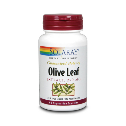 Solaray Guaranteed Potency Olive Leaf Extract, Veg Cap (Btl-Plastic) 250mg | 60ct