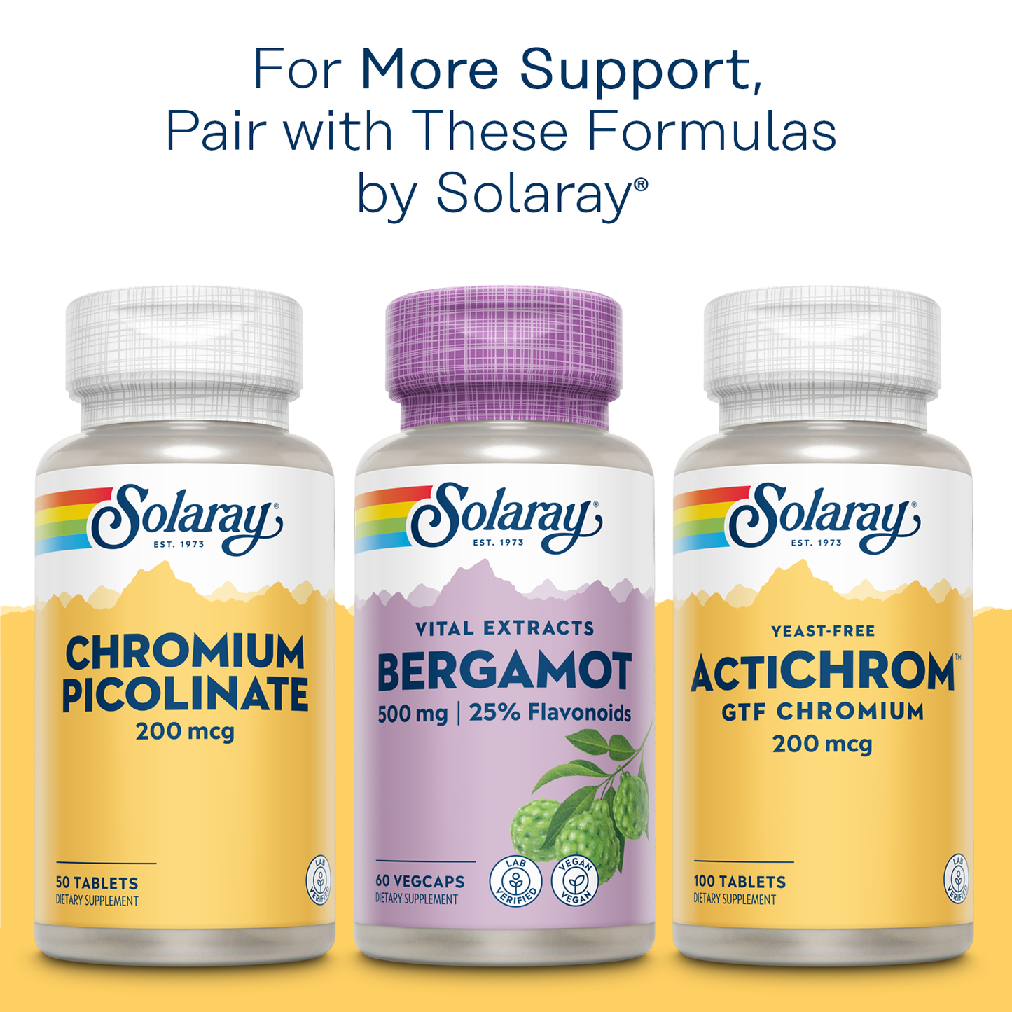 Solaray Bergamot Advanced Formula, Cardiovascular Support Fruit Extract, Veg Cap (Btl-Plastic) 500mg, 60ct