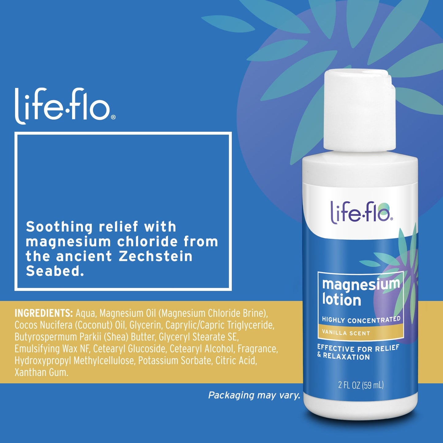 Life-Flo Magnesium Lotion , Magnesium Chloride Supplement Sourced from Zechstein Seabed , For Muscle Massage and Relaxation (8oz)