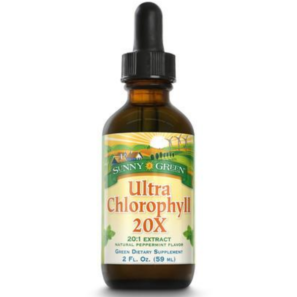 SUNNY GREEN Ultra Chlorophyll 20X, Drops, Peppermint (Btl-Glass) | 2oz