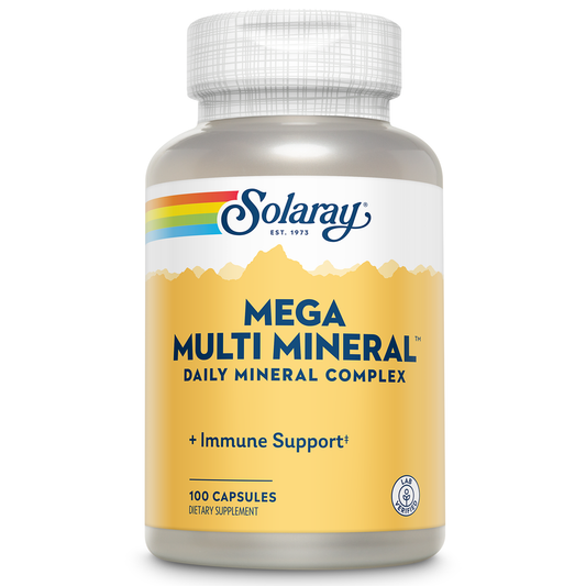 Solaray Mega Multi Mineral, 200 Capsules (25 Servings, 100 Capsules)