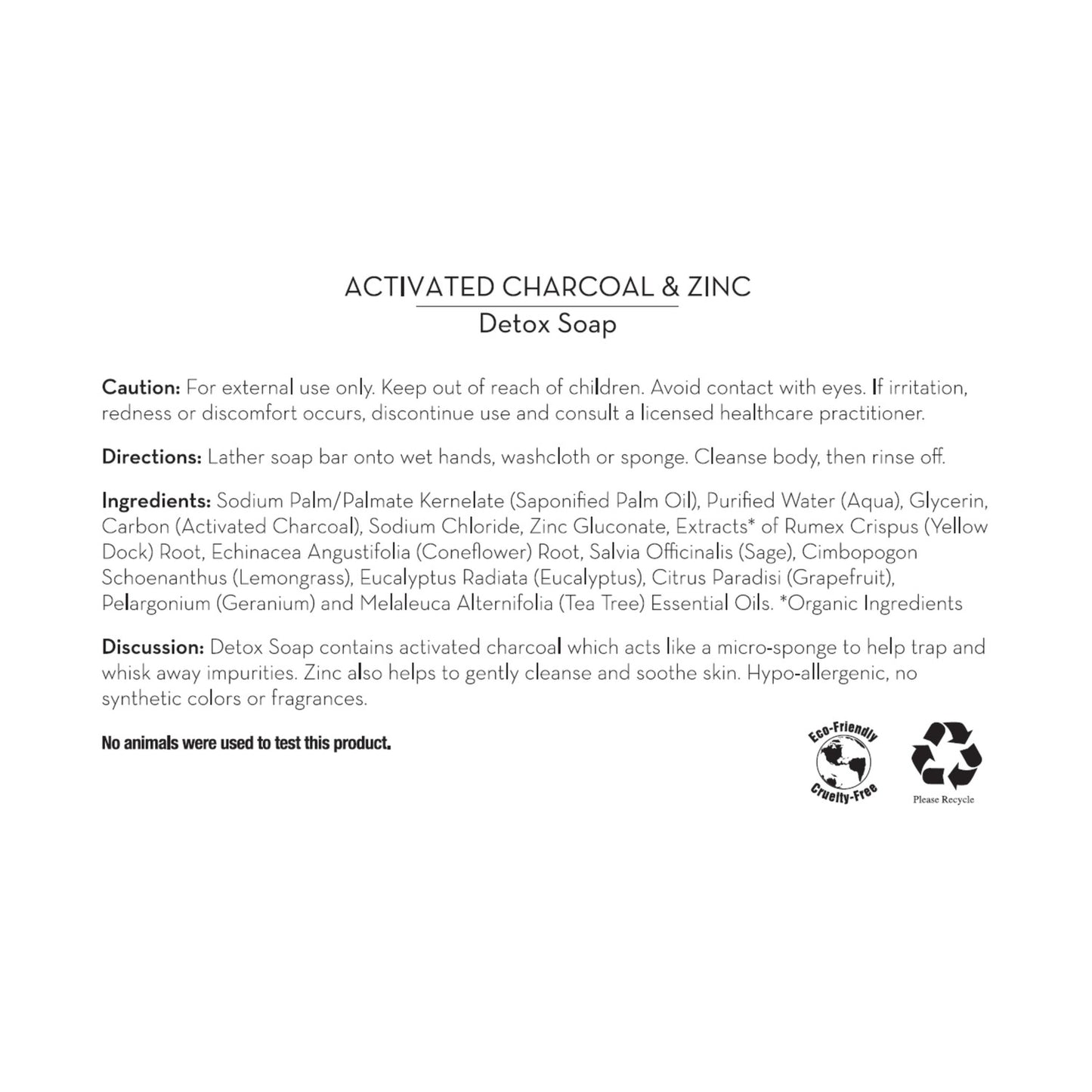 LIFE-FLO Detox Soap Active Charcoal/Zinc | Citrus | 5oz