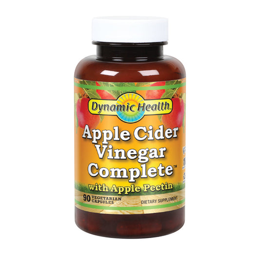 Dynamic Health Apple Cider Vinegar Complete with Apple Pectin | Vegetarian, No Gluten or Artificial Ingredients | 90 Vegetarian Capsules