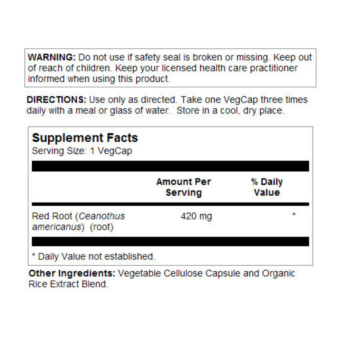 Solaray Red Root Capsules, 420 mg | 100 Count