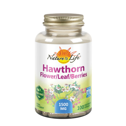 Natures Life Hawthorn Flower/Leaf/Berries 1500mg | Cardiovascular, Circulation & Blood Vessel Support | 100ct, 33 Serv.