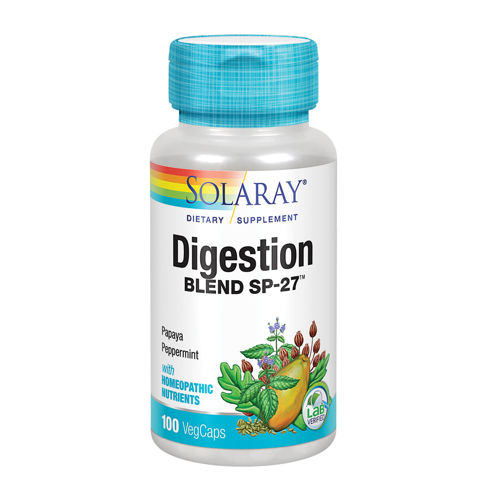 Solaray Digestion Blend SP-27 | Herbal Blend w/ Cell Salt Nutrients to Help Support Healthy Digestive Function | Non-GMO | 100 VegCaps