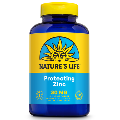 Nature's Life Zinc Picolinate 30mg Plus 2mg of Copper - Chelated Zinc Supplement for Immune, Cardiovascular, Skin, Cellular Function, and Muscle Support - 60-Day Guarantee - 250 Servings, 250 Capsules