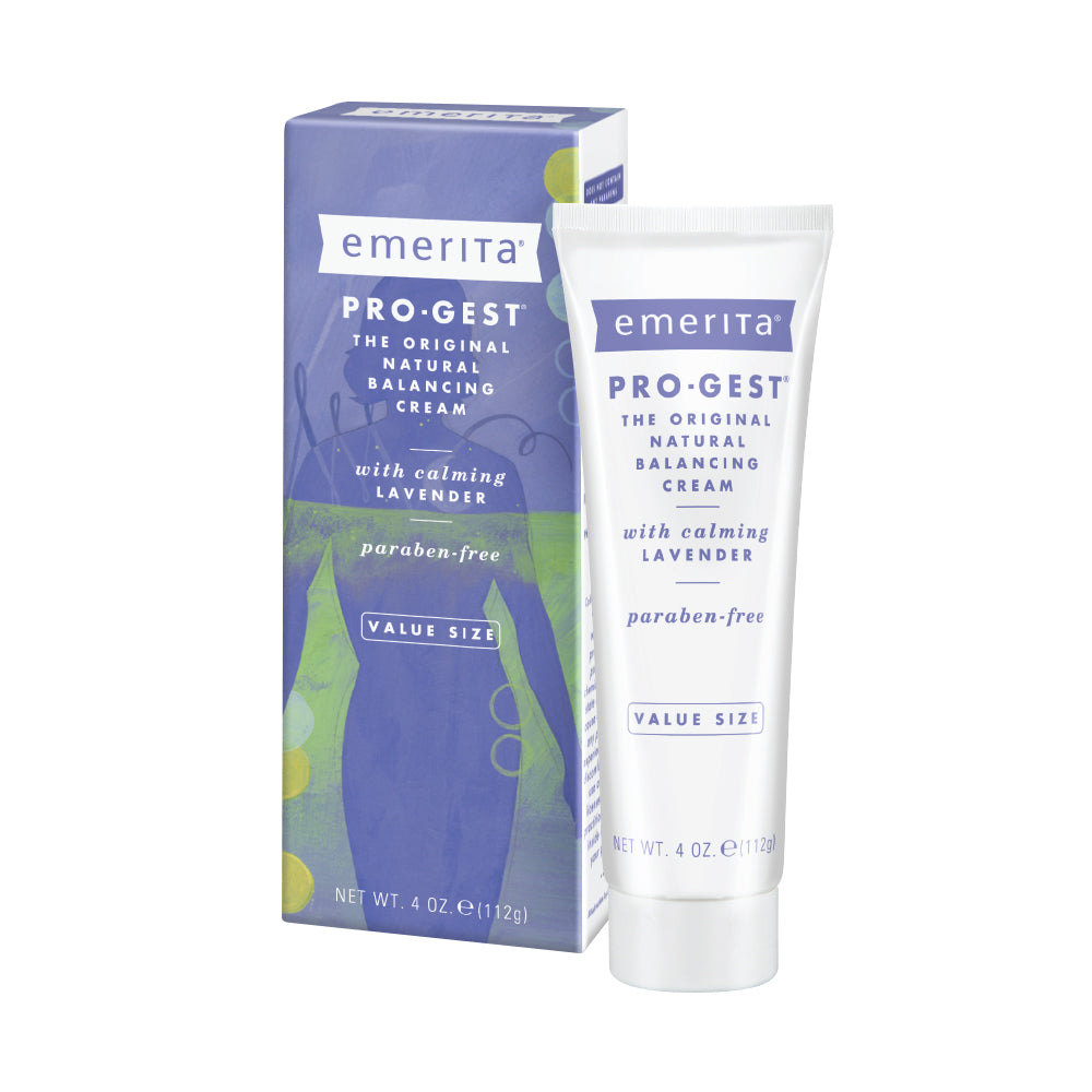 Emerita Pro-Gest Balancing Cream with Lavender , USP Progesterone Cream from Wild Yam for Optimal Balance at Midlife 4 oz